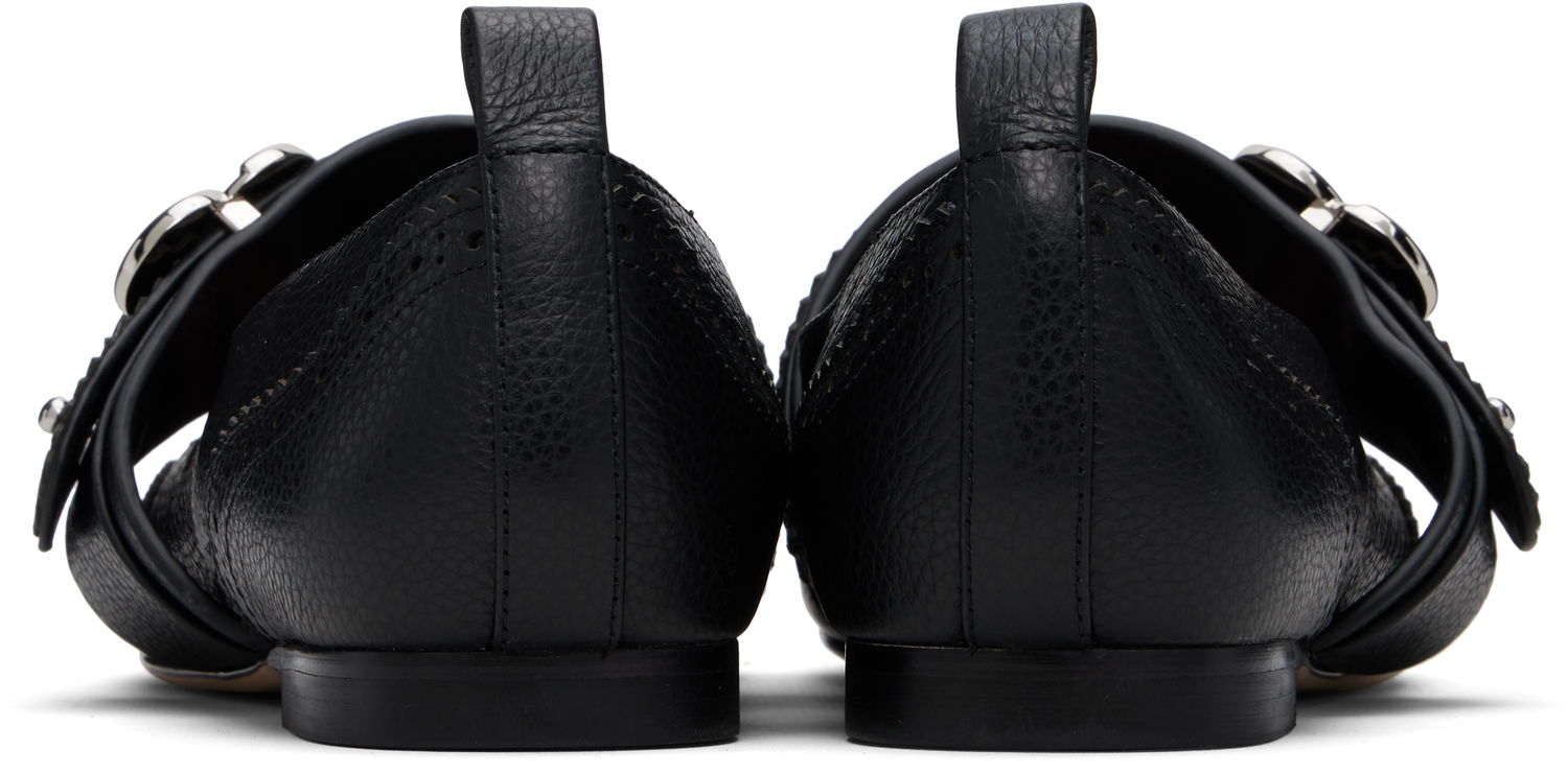 Nega čevljev SHUSHU/TONG SHUSHU/TONG Round-Toe Ballerina Flats Črna | FSDEAC06 LEA252, 1
