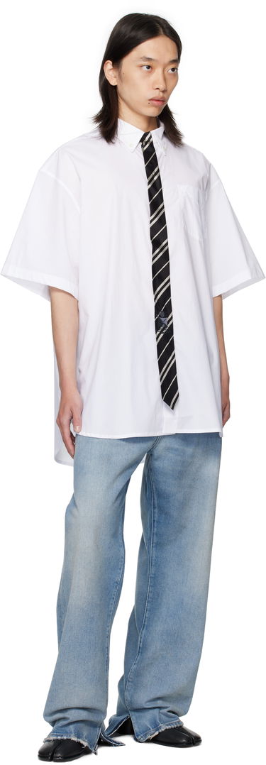 Srajce VETEMENTS Vetements Tie Short-Sleeve Shirt Bela | UH76SH250W, 3
