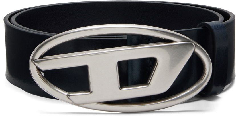 Pasovi Diesel B-1dr Leather Belt with oval D-logo buckle Mornarica | X08516-PR666-T6083