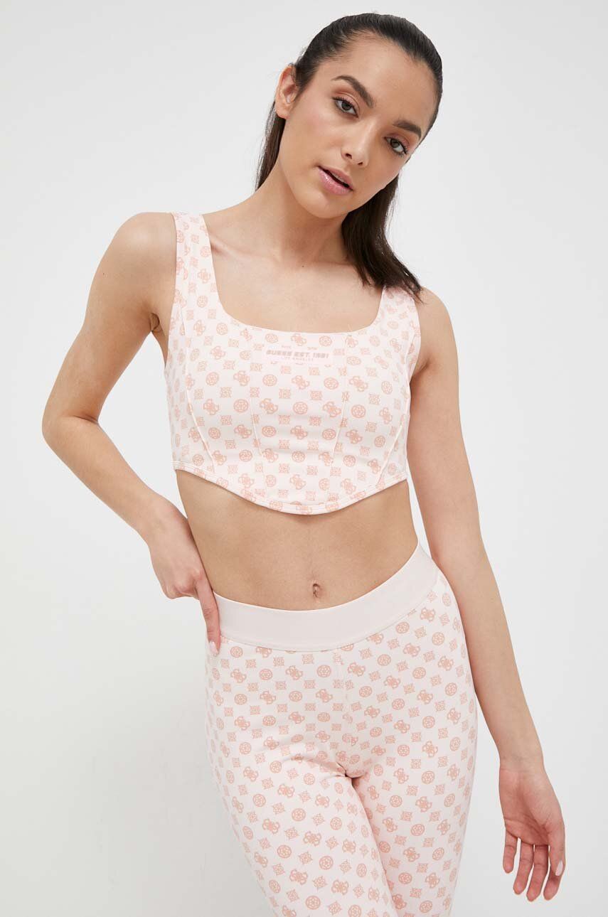 Krop-top GUESS Crop Top Roza | V3YP01.MC04N, 0