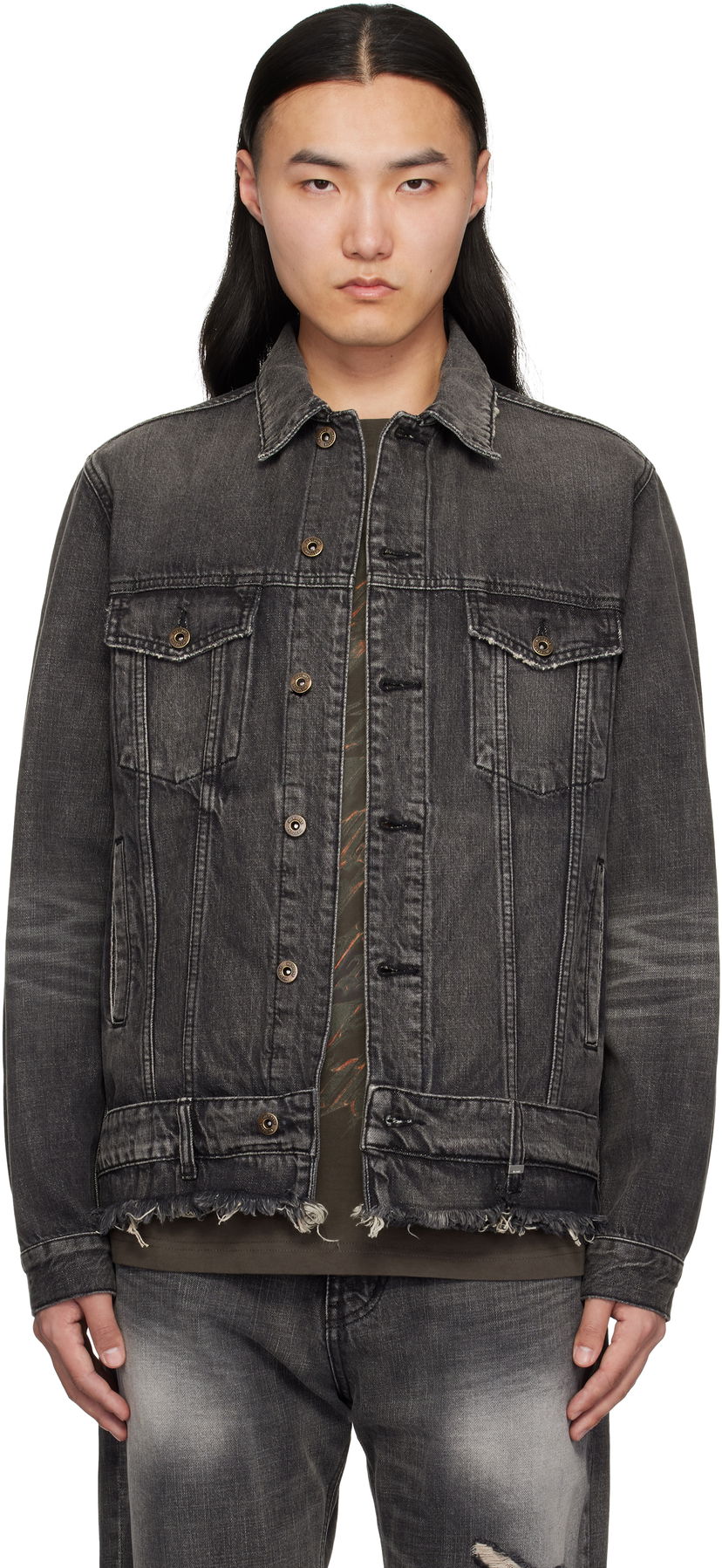 Jakna We11done We11done Denim Trucker Jacket Siva | WD-DJ0-25-308-U-BK