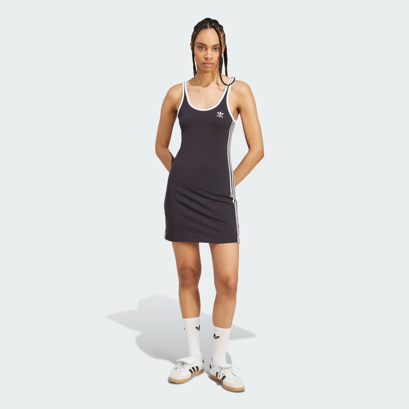Obleke adidas Performance Adicolor 3-Stripes Tank Dress Črna | JW2586