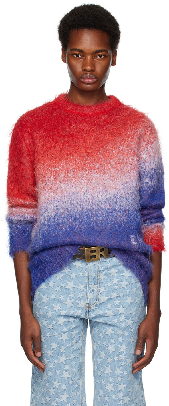 Pleteni pulover ERL ERL Gradient Knit Sweater Rdeča | ERL06N005