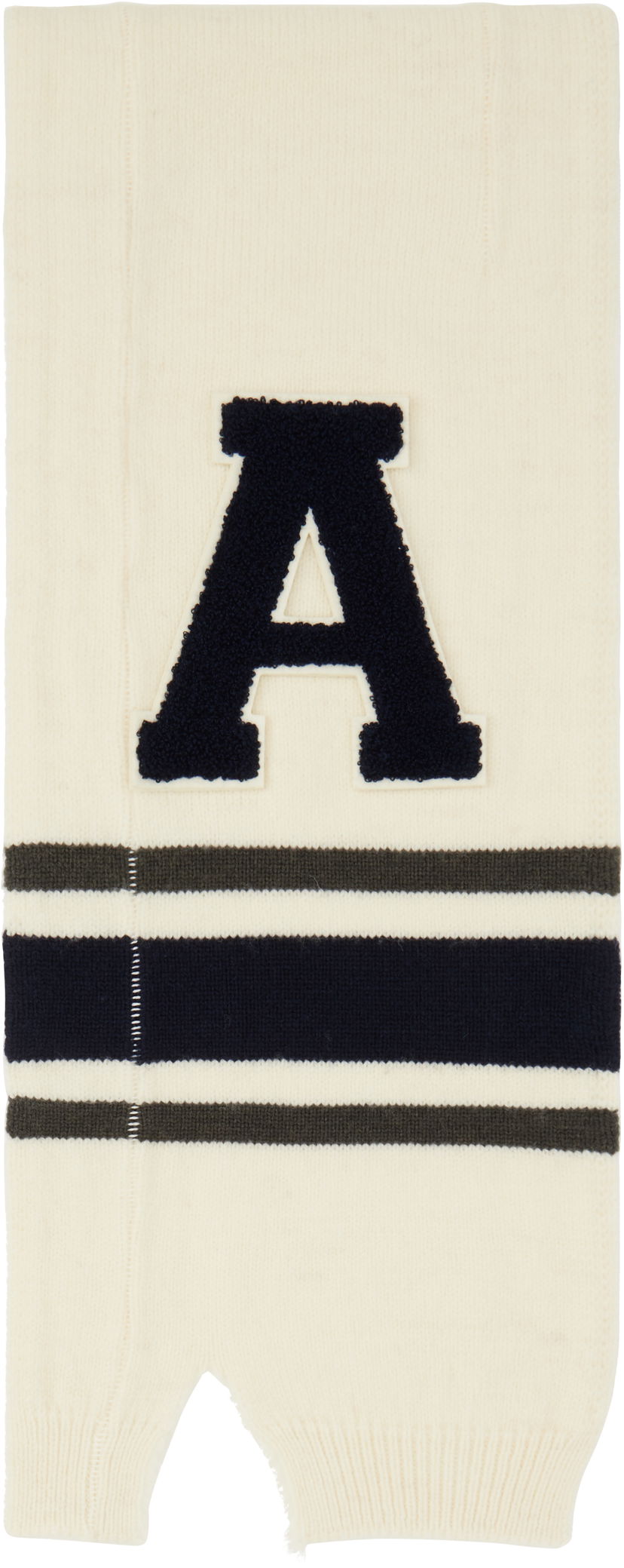 Šala Ambush Knit Scarf With Letter Appliqué Bela | BWMA002F24KNI0013146