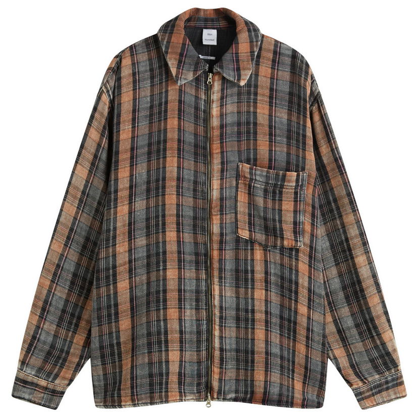 Srajce Won Hundred Zayne Zip Overshirt Bleached Check Rjava | 3702-14283