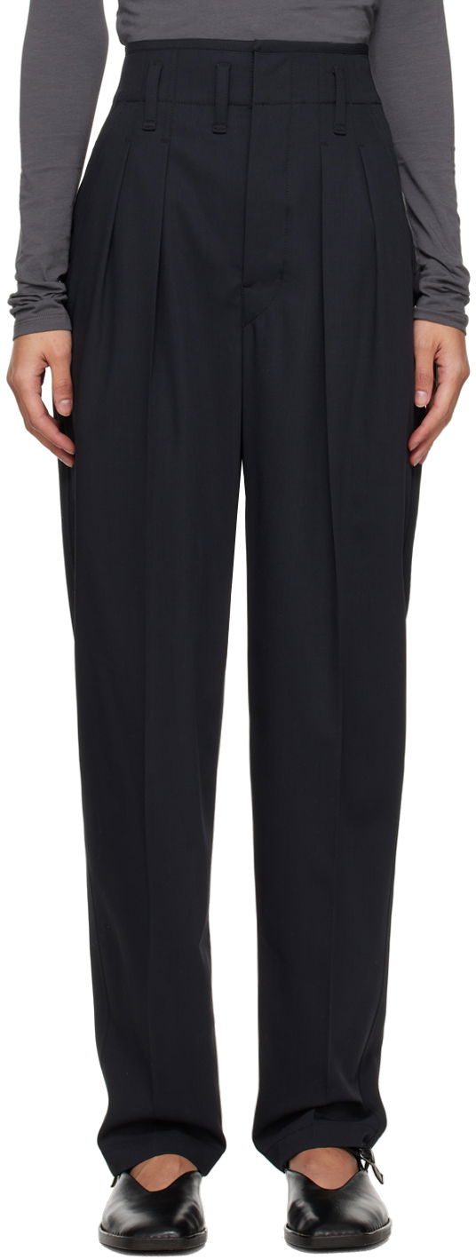 Hlače LEMAIRE LEMAIRE Pleated Trousers Črna | PA1084 LF1210
