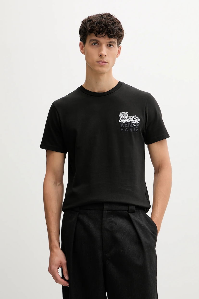Majica KENZO Kenzo Paris Tiger Motif T-Shirt Črna | FF65TS1524SI