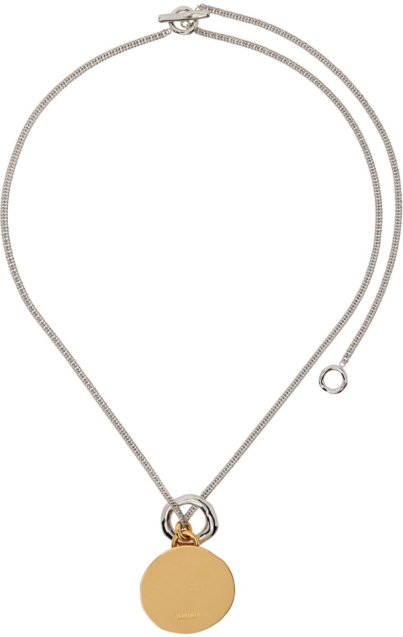Ogrlica Jil Sander Pendant Necklace Siva | J30UU0036_P4877