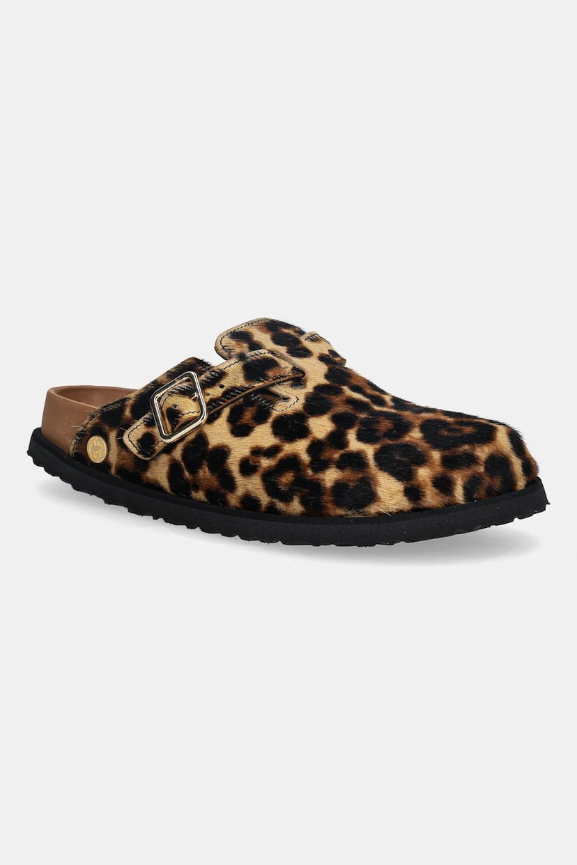 Superge in čevlji Birkenstock Leopard Print Clog with Buckle 1774 Boston FUR Večbarvna | 1031919