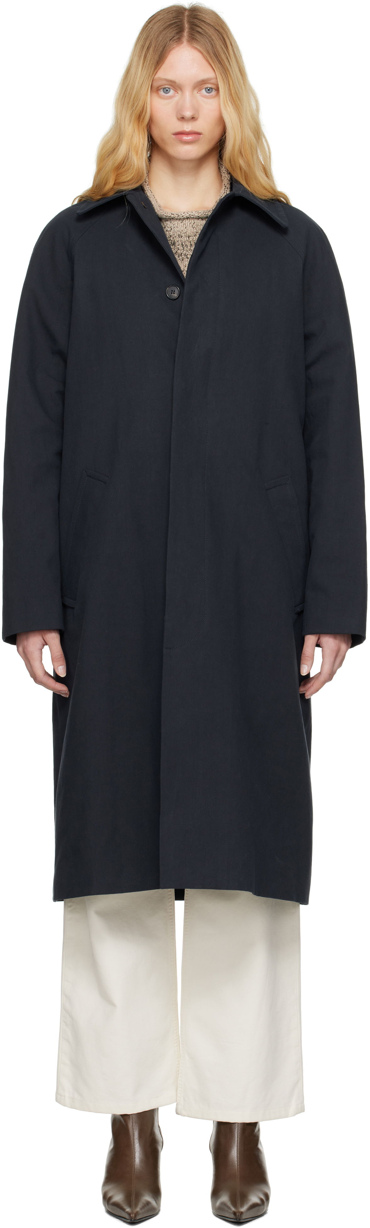 Trenčkot A.P.C. A.P.C. Eduoard Mac Trench Coat Mornarica | COGXT-M01549, 0