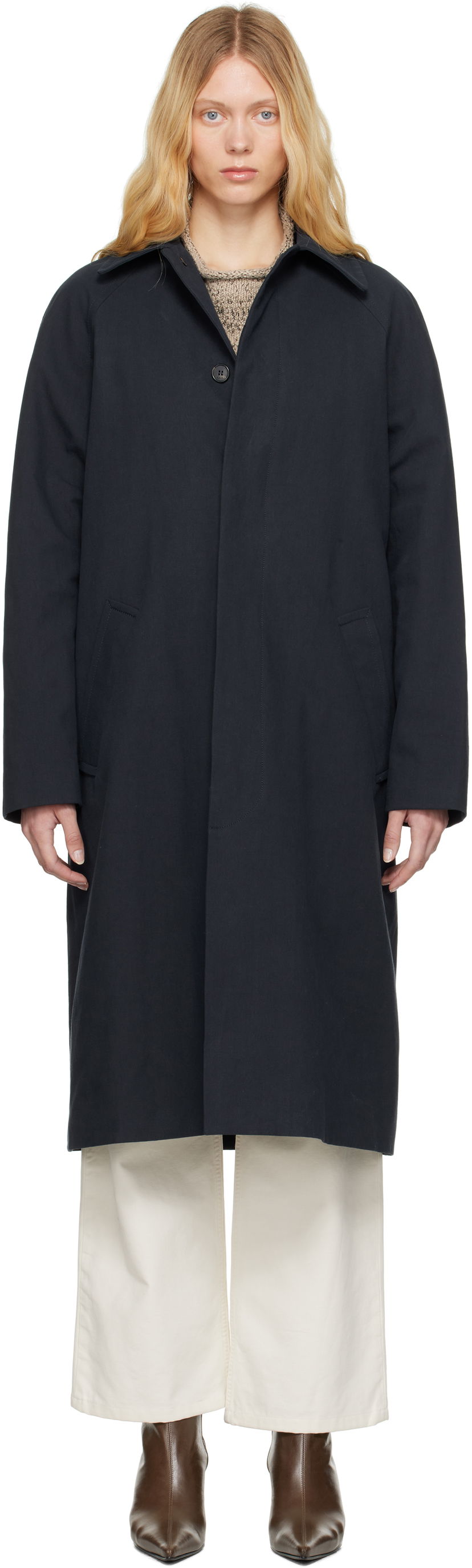 Trenčkot A.P.C. A.P.C. Eduoard Mac Trench Coat Mornarica | COGXT-M01549
