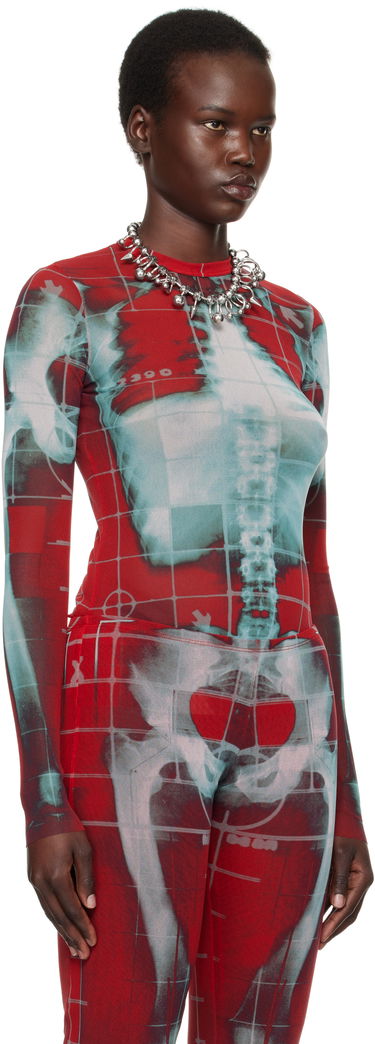Majica Jean Paul Gaultier Jean Paul Gaultier 'The Squeletor' Mesh Top Rdeča | 25/33-F-TO241-T580-3058, 4