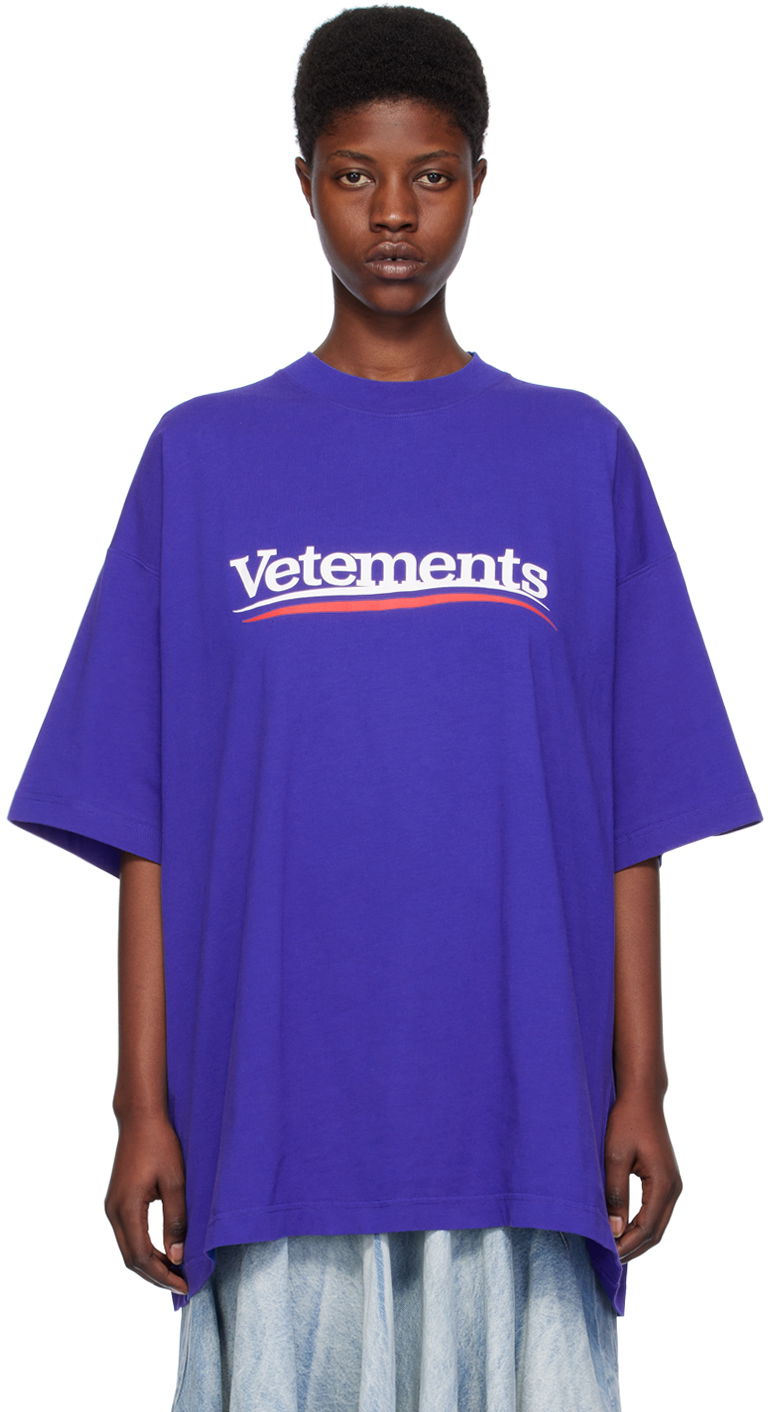 Majica VETEMENTS Campaign T-Shirt Modra | UE64TR440N