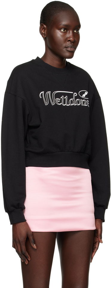 Pleteni pulover We11done We11done Cropped Sweatshirt Črna | WD-TS3-22-860-W-BK, 1