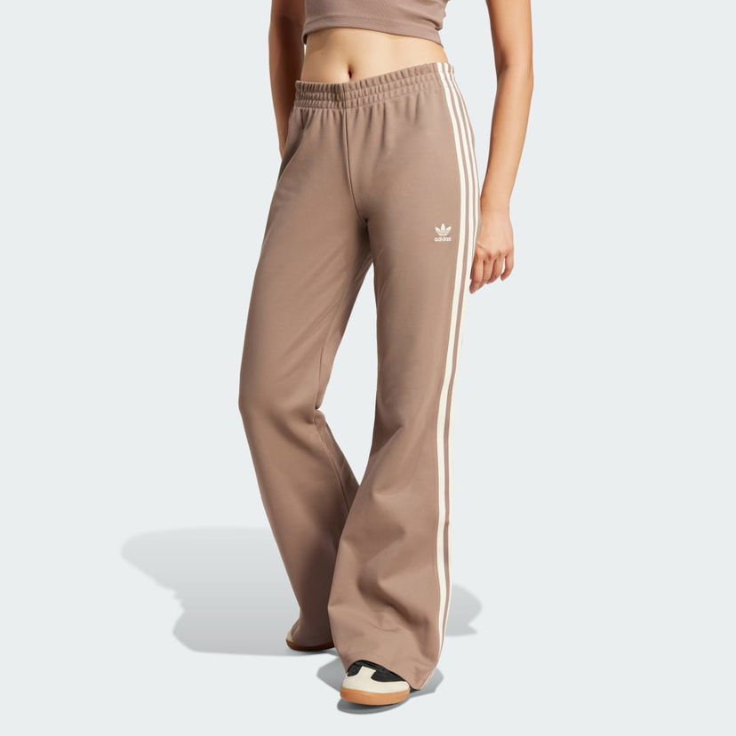 Trenirka adidas Performance 3-Stripes Flared Track Pants Rjava | JC5784