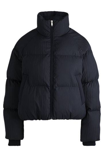Puhovka BOSS Corduroy-Effect Water-Repellent Puffer Jacket Mornarica | 50524026
