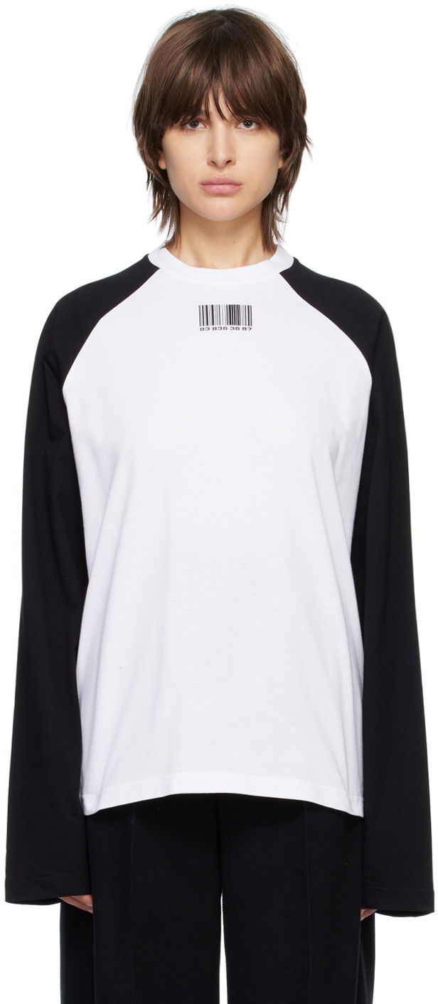 Majica VETEMENTS Barcode Long Sleeve T-Shirt Bela | VL16LS140B