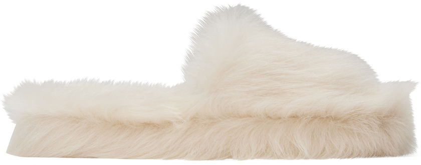 Superge in čevlji Bottega Veneta Shearling Resort Slides "White" Bela | 668569-V2EF0, 0
