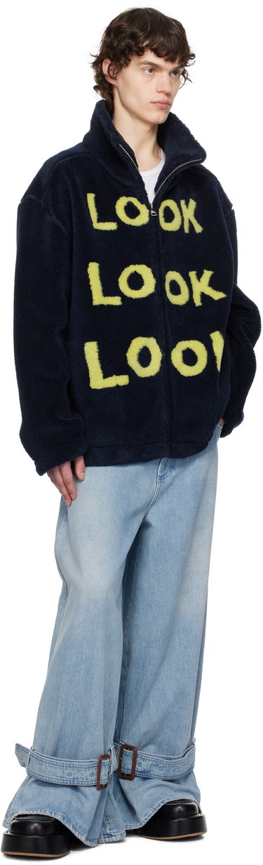 Pleteni pulover JW Anderson JW Anderson 'Look Look Look' Fleece Zip-Up Jacket Mornarica | JK0361-PG1711, 3