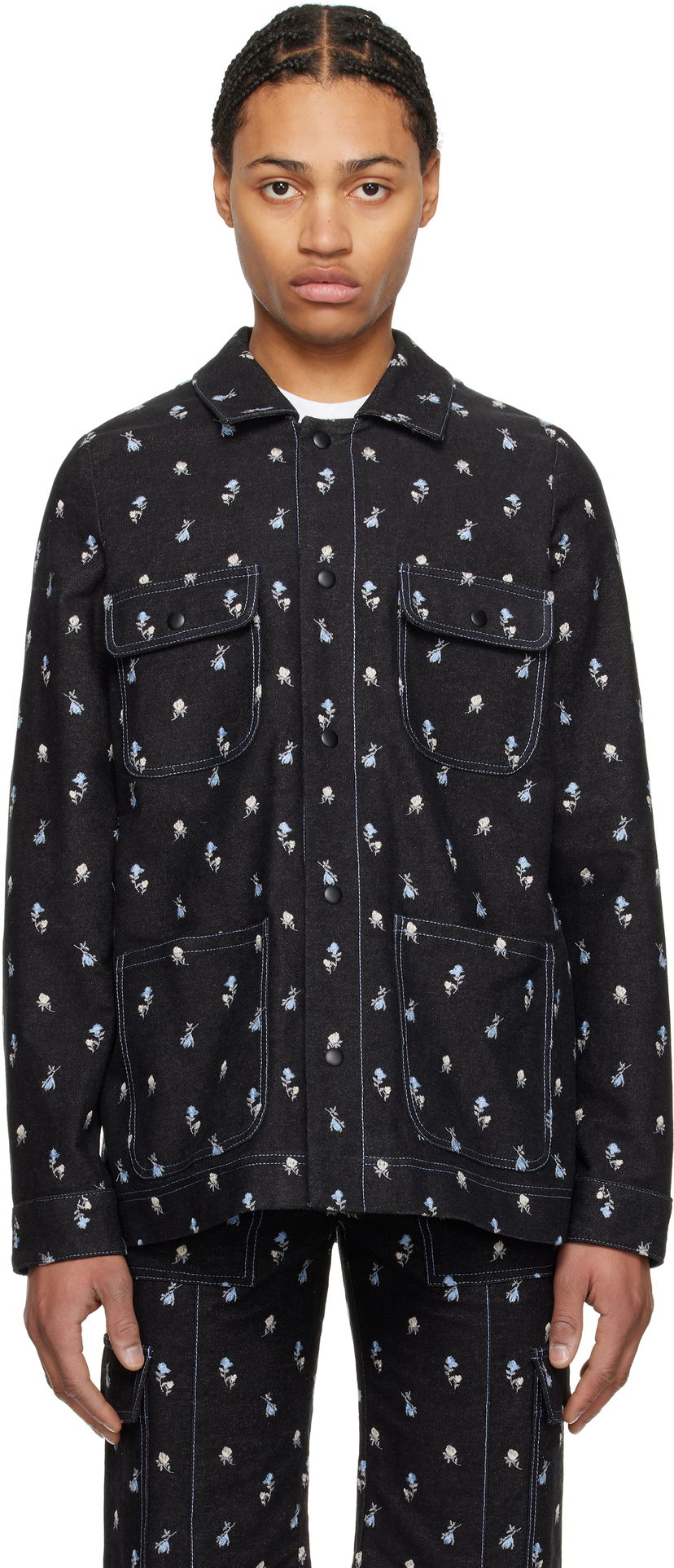 Srajce Anna Sui Anna Sui Embroidered Roses Barn Jacket Črna | M1025K33