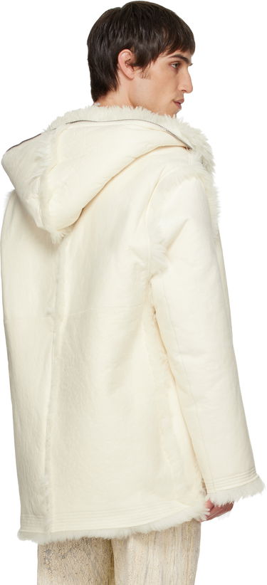 Plašči Rick Owens Mac Cropped Reversible Shearling Coat Bela | RU02E1769 LSHAR, 2