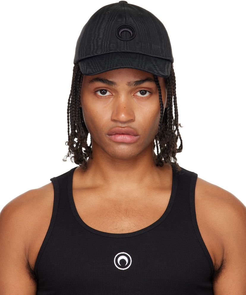 Kapa Marine Serre Marine Serre Recycled Moire Baseball Cap Črna | UHG001ACWOV0030