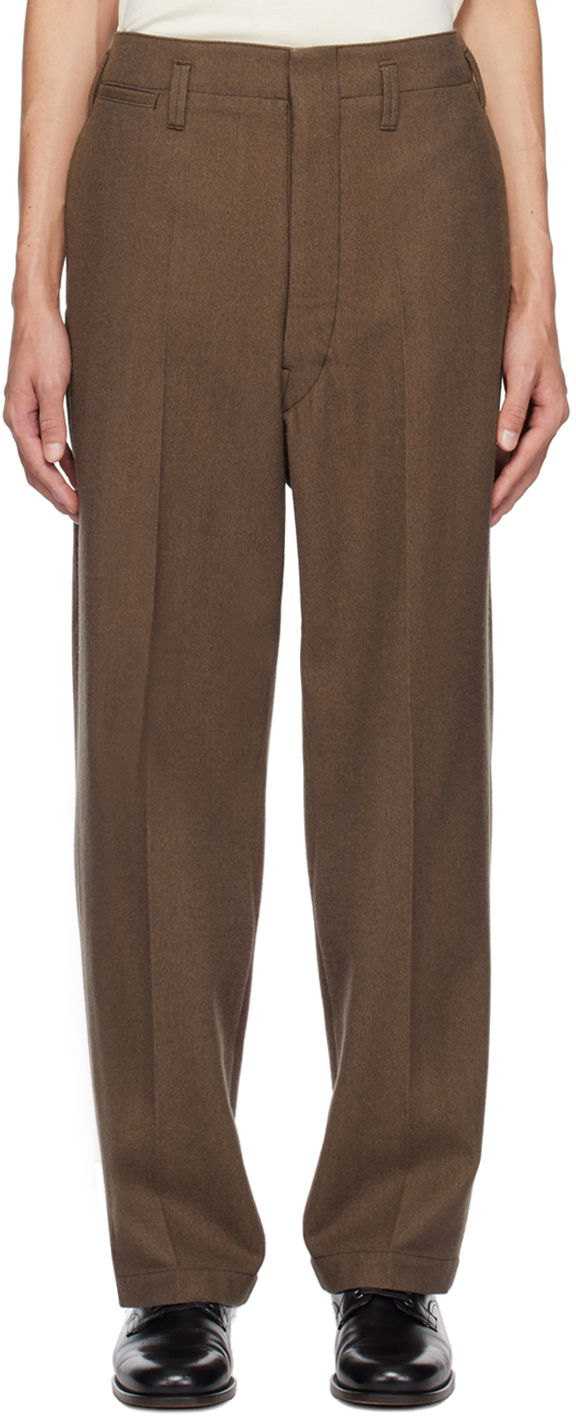 Hlače LEMAIRE LEMAIRE Maxi Trousers Rjava | PA1048 LF1108