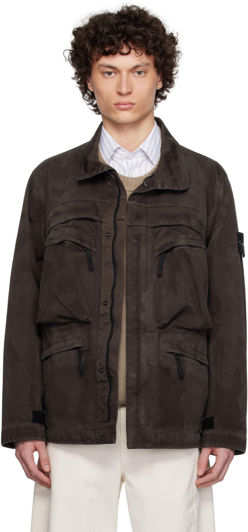 Parka Stone Island Stone Island Laser Camo 3L Raso Gommato Jacket Rjava | K1S15 4100022 S0078