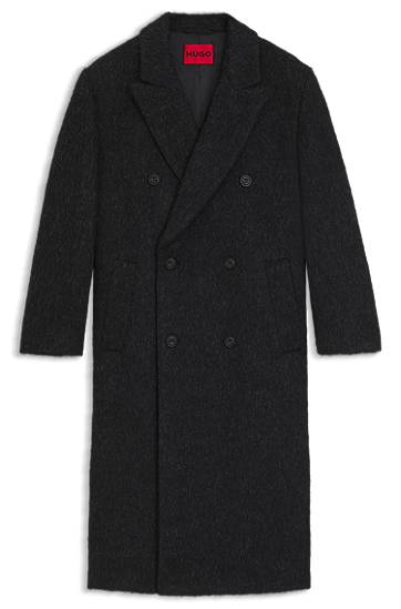 Plašči BOSS Double-breasted relaxed-fit coat with wool and alpaca Črna | 50549270