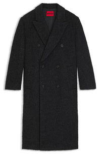 Double-breasted relaxed-fit coat with wool and alpaca