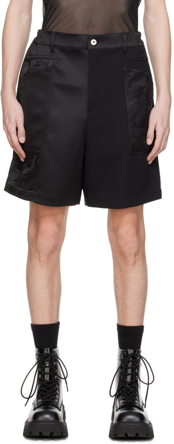 Kratke hlače Feng Chen Wang Feng Chen Wang Jacquard Shorts Črna | FMS17ST08