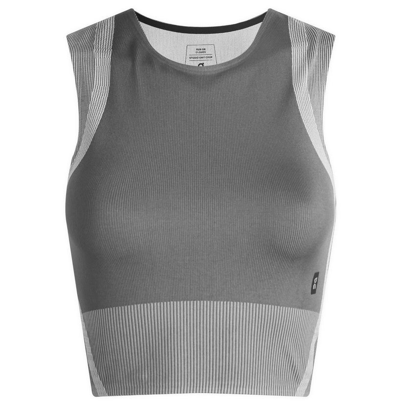 Majica brez rokavov On Running Studio Knit Crop Top Siva | 1WF10250962