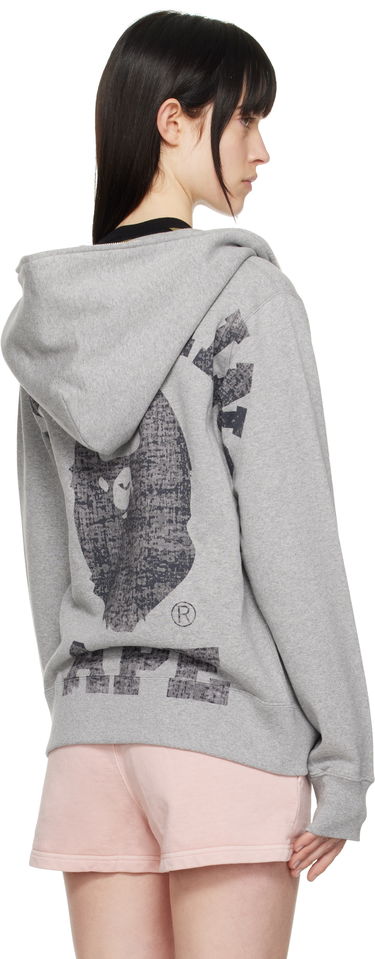 Pulover BAPE A Bathing Ape Over Print Full Zip Hoodie Siva | 001ZPK801002M, 2