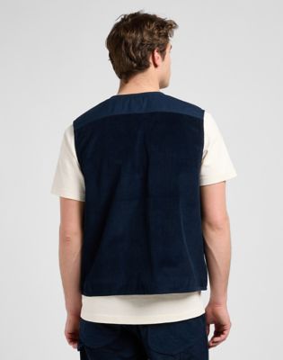 Telovnik Lee Workwear Regular Mixed Media Vest Rivet Mornarica | 112371272, 0