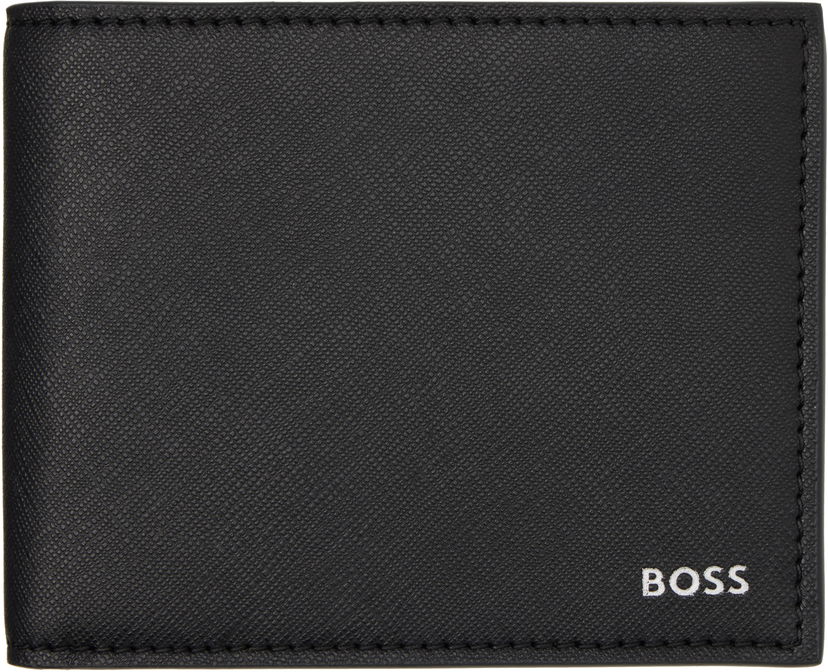 Denarnica BOSS Leather Trifold Wallet Črna | 50536727
