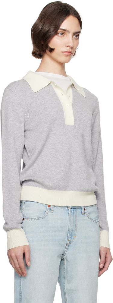 Pleteni pulover RE/DONE Re/Done Color Block Polo Siva | 793-10WCLBPOL, 1