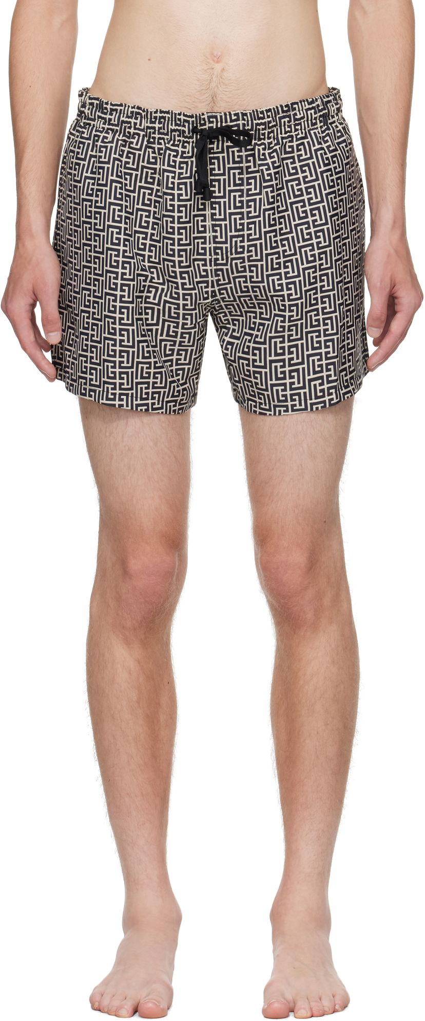 Kopalke Balmain Balmain Monogram Swim Shorts Bež | BWB671500