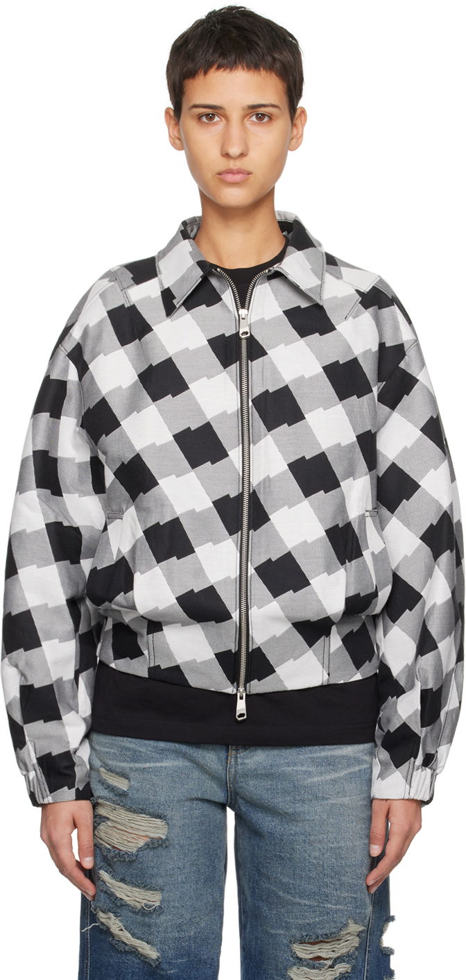 Bomber jakna ADER ERROR Check Print Zip-Up Jacket Črna | BMADFWJK1001WH, 0