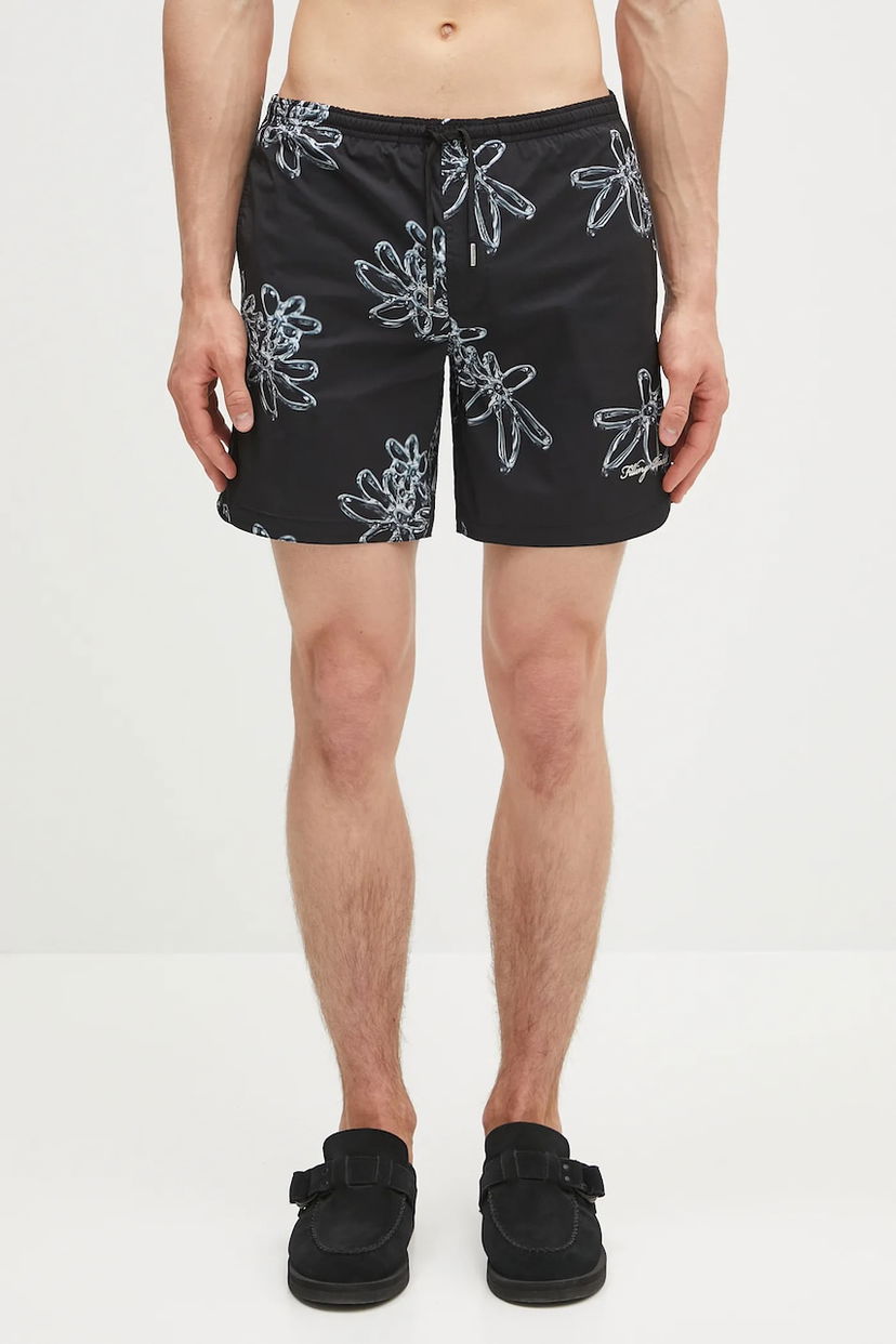 Kopalke Filling Pieces Filling Pieces Swim Shorts with Floral Print Črna | 91413741861