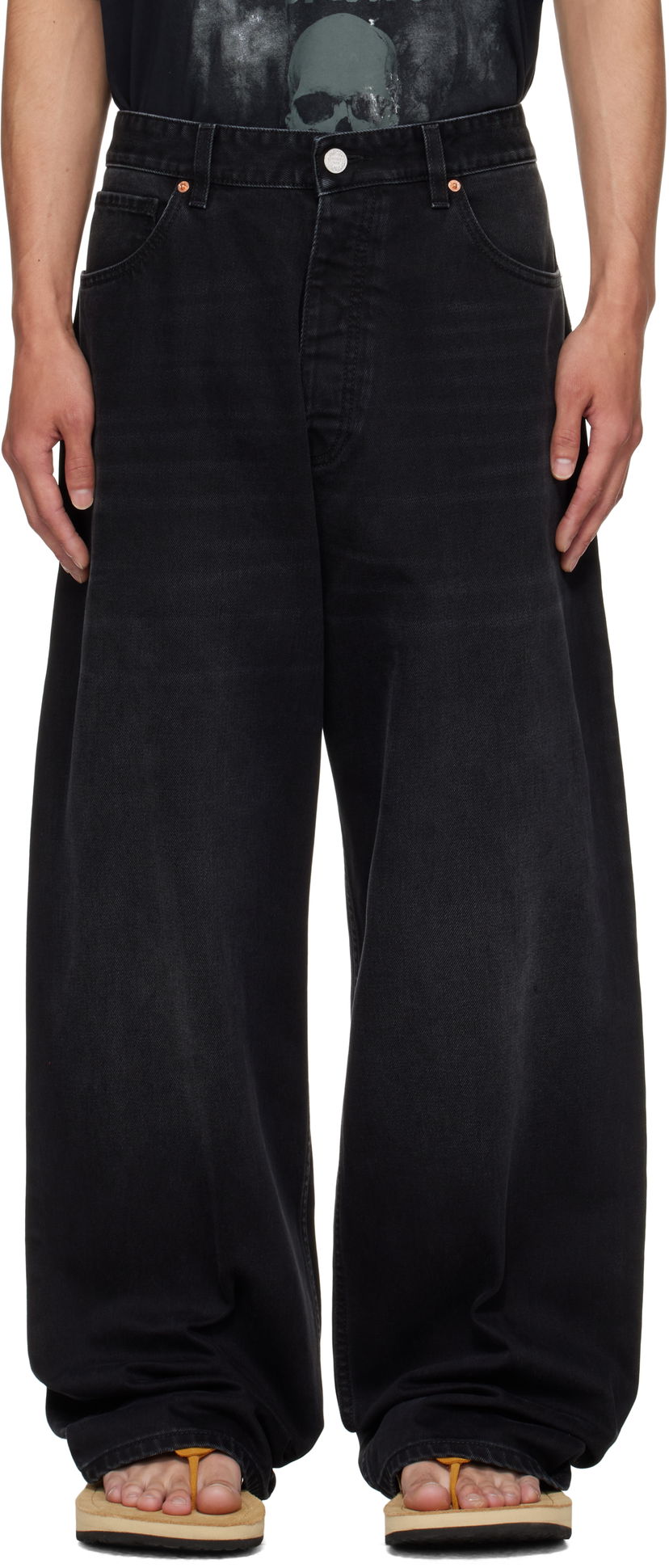 Kavbojke VETEMENTS Vetements Anarchy Reworked Wide-Leg Jeans Črna | UH76DP110B2
