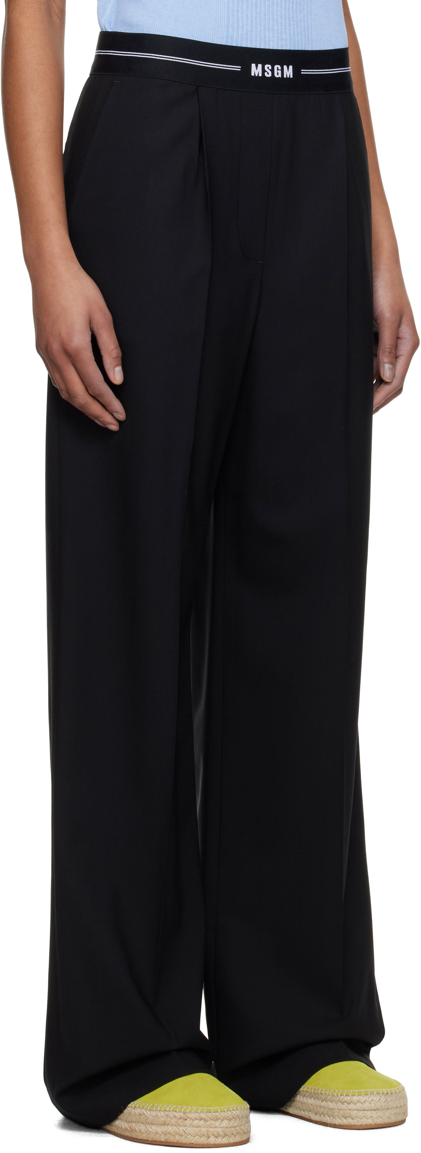 Hlače MSGM MSGM Pleated Trousers Črna | 3841MDP14 257127, 1