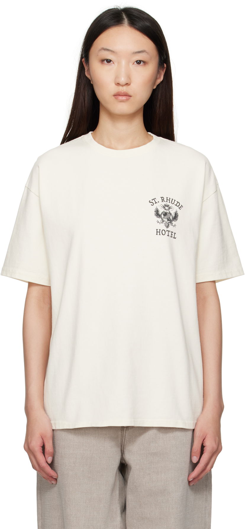 Majica Rhude Rhude 'St. Rhude' Seal Graphic T-Shirt Bela | RHPF25TT01012