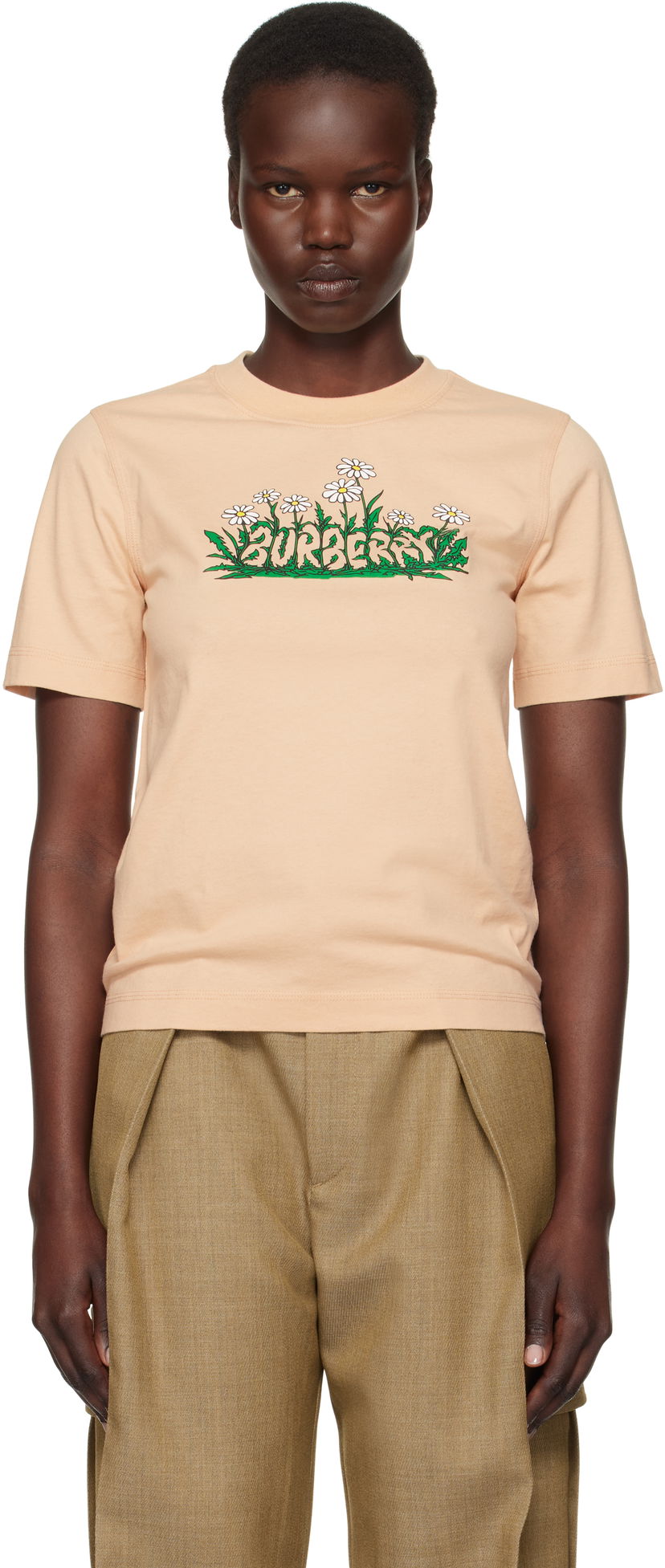 Majica Burberry Daisy Logo Cotton T-Shirt Roza | 8102402
