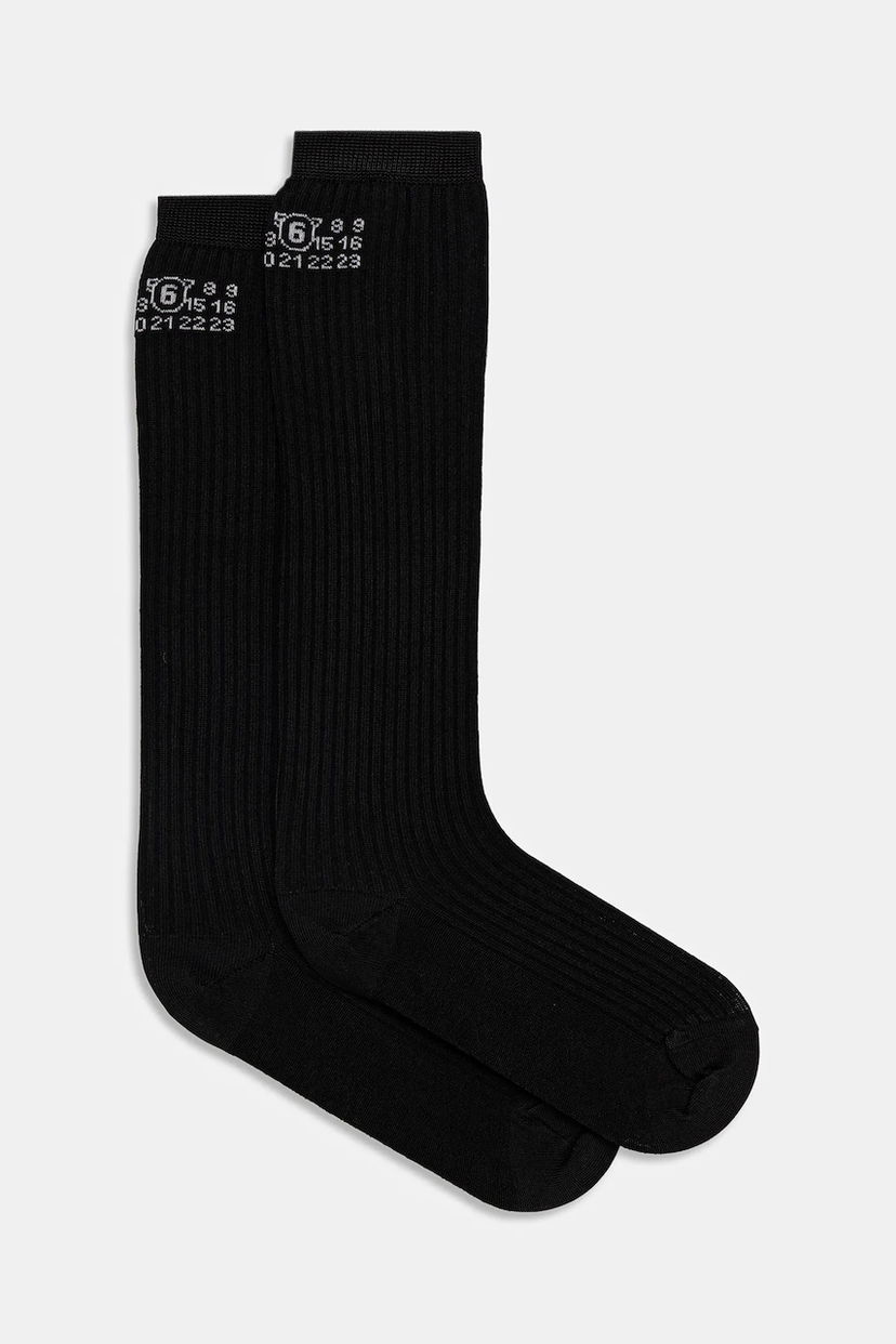 Nogavice Maison Margiela MM6 Maison Margiela Ribbed Socks Črna | S62TL0045.M13204.900