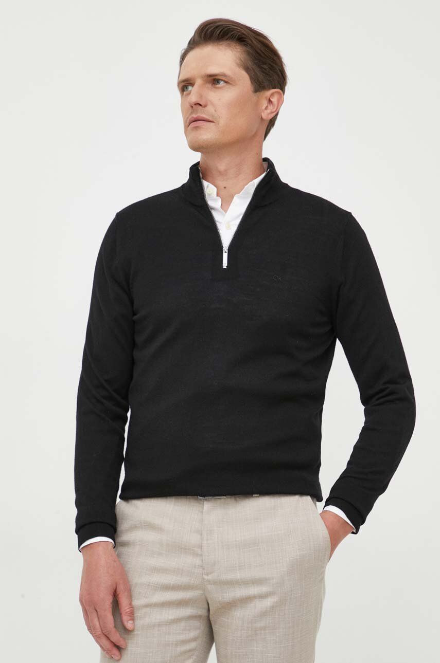 Pleteni pulover CALVIN KLEIN Essentials Pullover Črna | K10K110421, 0