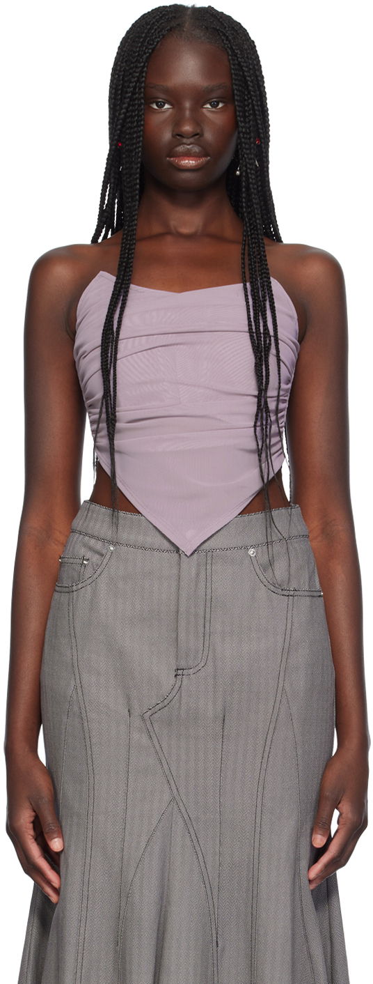 Krila Miaou Miaou Poppy Ruched Corset Top Siva | 7084PM3SMO