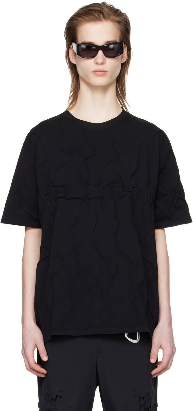 Majica HELIOT EMIL Quadratic Texture T-Shirt Črna | PRESS24_M_09_099_BLK01