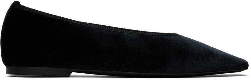 Superge in čevlji TOTEME TOTEME Minimalist Velvet Ballerina Flats Črna | 251-WAS0218-FB0361