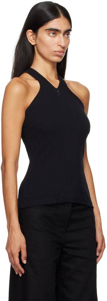 Majica brez rokavov Courrèges Black Fitted Zipped Tank Top Črna | 324JDE079JS0121, 1