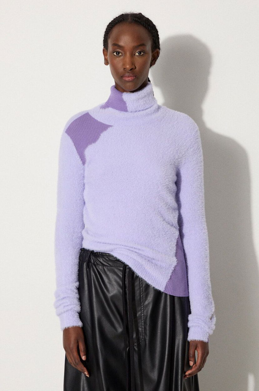 Pleteni pulover Maison Margiela Turtleneck Knit Sweater Lila | S62HA0088.M13073